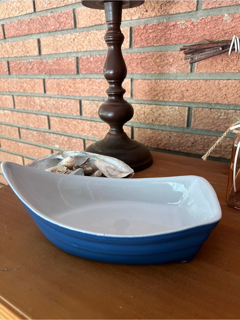 Portuguese Blue & White Ceramic Fishing Boat Bowl made in Portugal